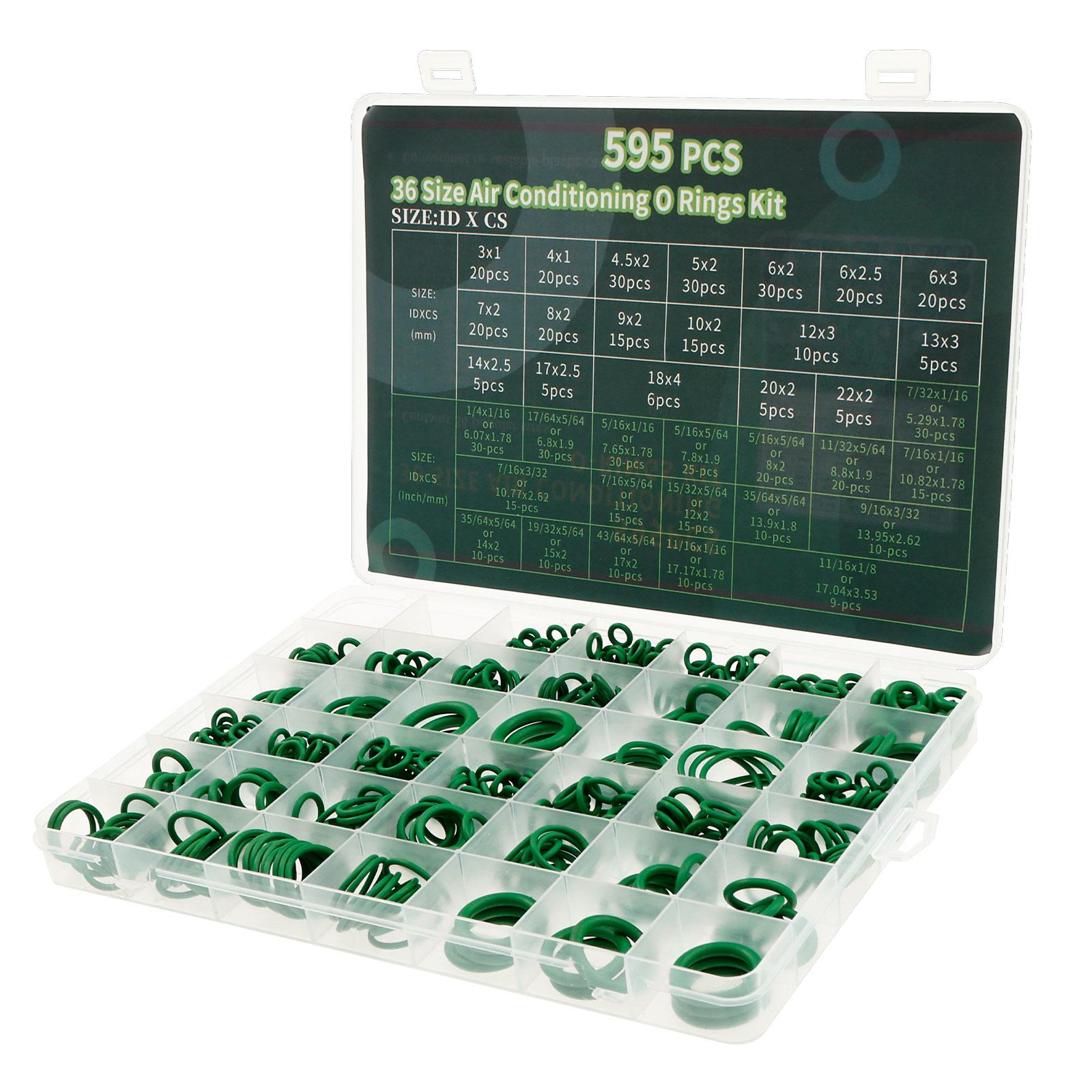 

Набор резиновых уплотнительных колец 595 шт. 36 размеров для кондиционера, комбинация уплотнительных колец для компрессора, кондиционера, водяного насоса, для обслуживания