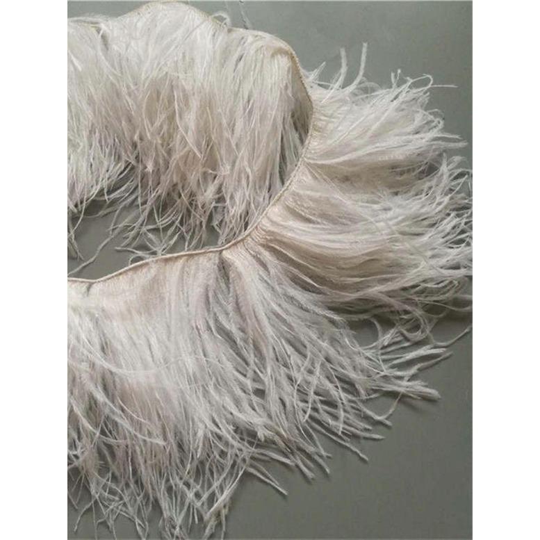 Feather10-15CM Pink Ostrich Feather Trim Fringe No Ribbon for Wedding Party Dress Sewing Accessories 1M Fluffy Multicolor Plumas Fabric