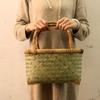 Ręcznie pleciony koszyk bambusowy: Wielofunkcyjna torba ręczna na warzywa, owoce i zakupy
