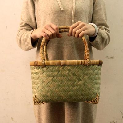 Bamboo Handwoven Basket: Vegetable, Fruit, and Shopping Storage Handbag