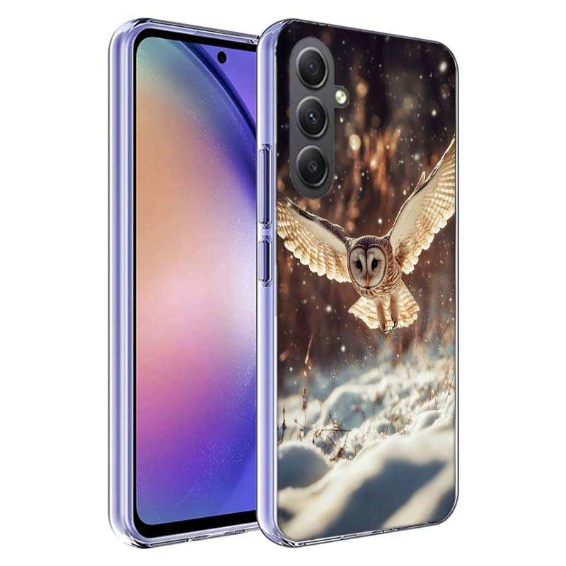 Owl in Winter Phone Case For Samsung A54 A34 A24 A14 A53 A33 A23 A13 A52S A32 A22 A12 A17 Galaxy A03S A04S A02S A42 A72 A73 A90
