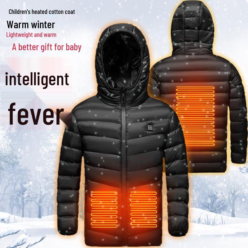 Children's USB Heated Waterproof Winter Jacket - Smart Temperature Control for Boys and Girls