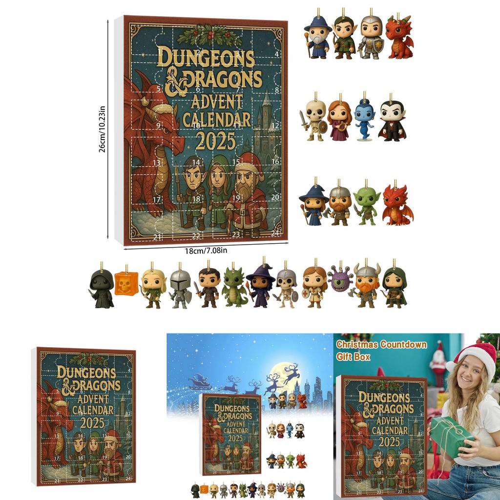 Dungeons Advent Calendar With Acrylic Decorations For Christmas Gift Exchange