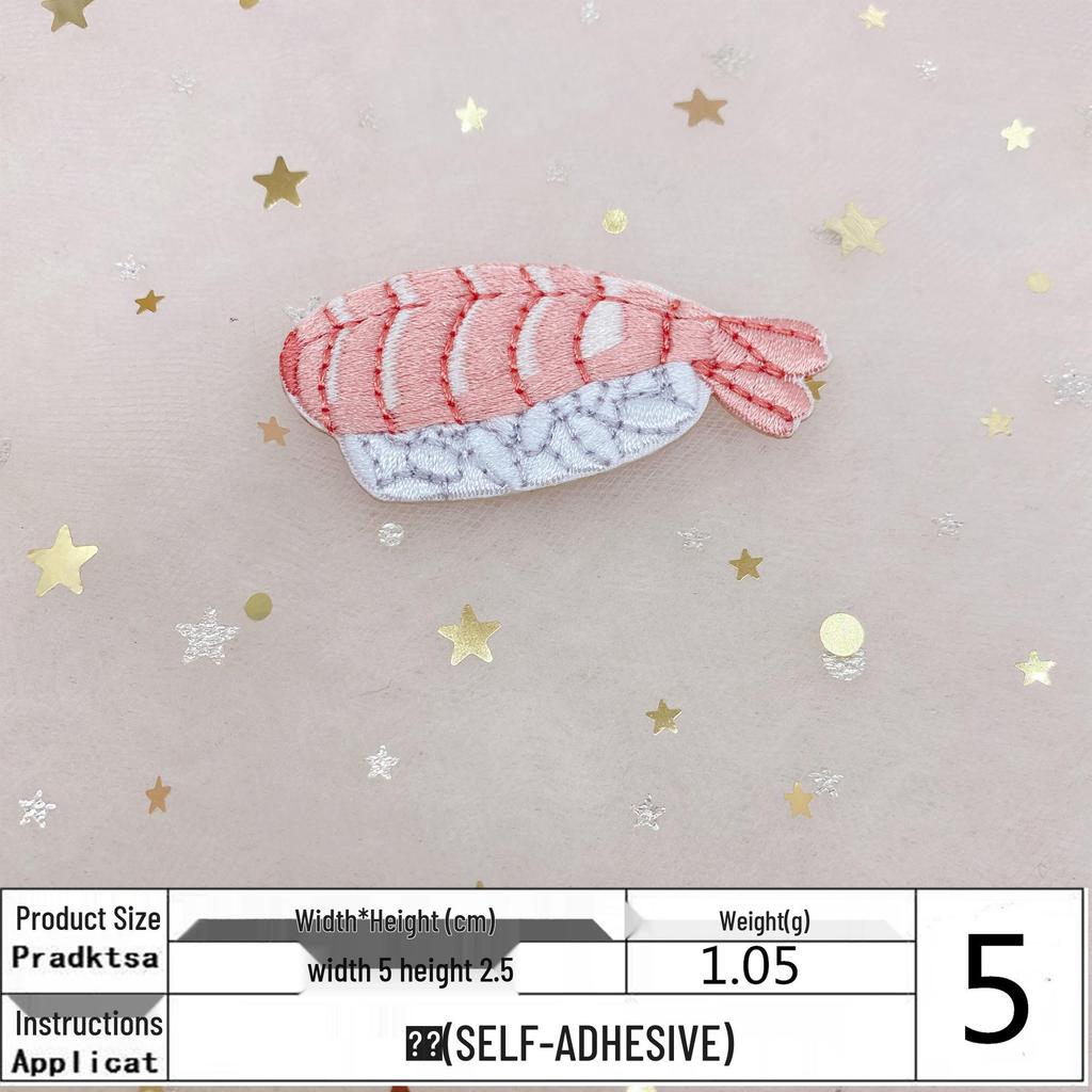 Creative Sushi Embroidery Patch Phone Case & Clothing Decor - Self-Adhesive