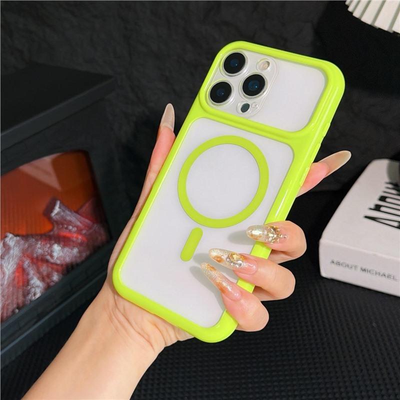 Applicable to Apple 18 seconds change mobile phone case large window iPhone17 acrylic 16PM Macaron 15 magnetic suction hard case