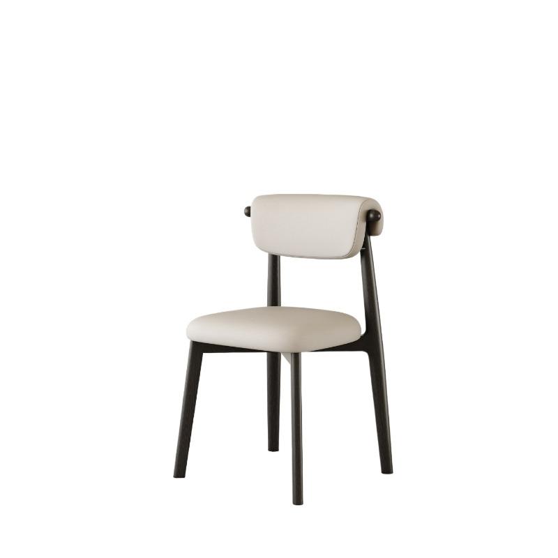 Italian Minimalist Dining Chair, Thickened Double-Layer Backrest Chair, High-Resilience Cushioned Seat with Soft Padding,