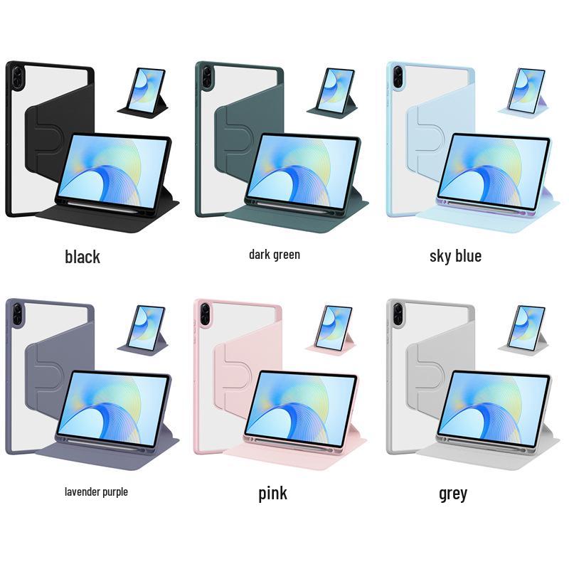 Honor X8A 11" Ultratenké pouzdro s koženým otočným stojánkem odolné proti pádům s plným akrylovým krytím