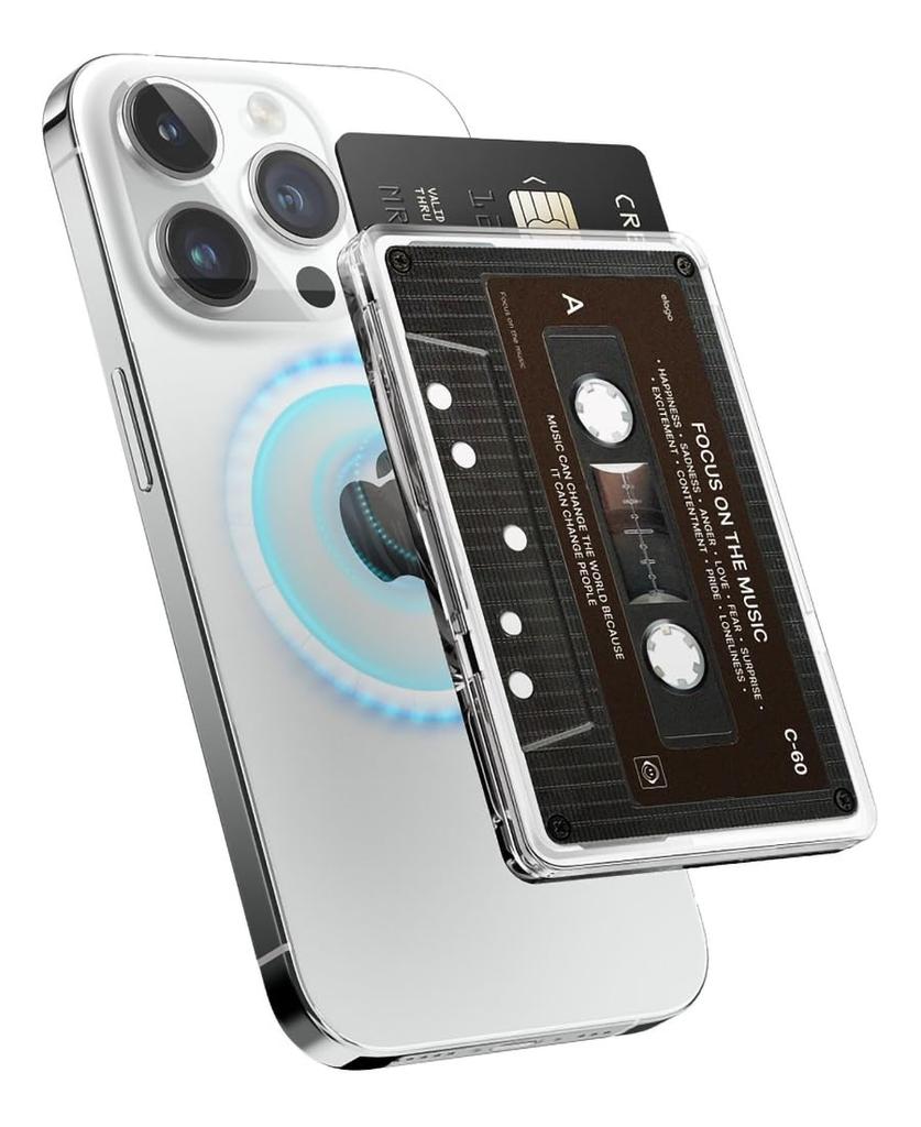 MagSafe Compatible Card Case with Card Storage MagSafe Card Card Holder with Various iPhones and Monthly Elago MAGNETIC CLEAR CARD POCKET Cassette
