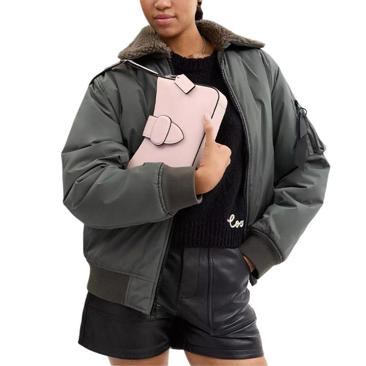 Coach Eliza 25 Logo Charm Snap Closure Medium Shoulder Bag Women shoulder bag Pink CAA92-SVB5