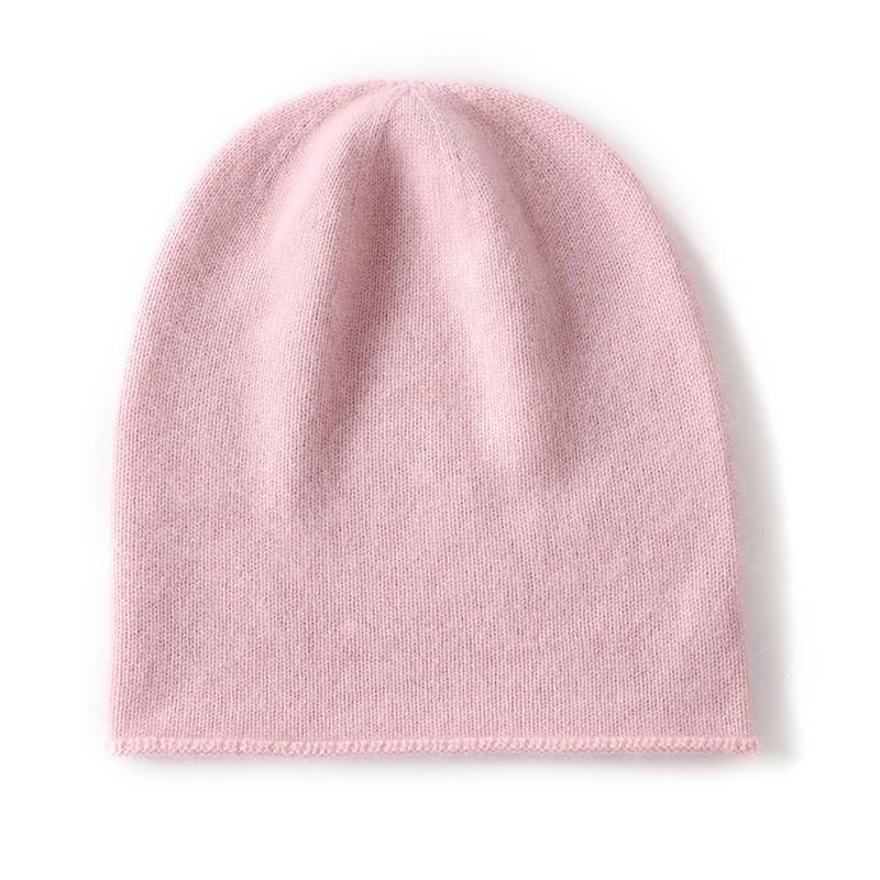 One-piece Thin Cashmere Knit Beanie Unisex Solid Color Versatile Warm Ear Protection Cold Hat