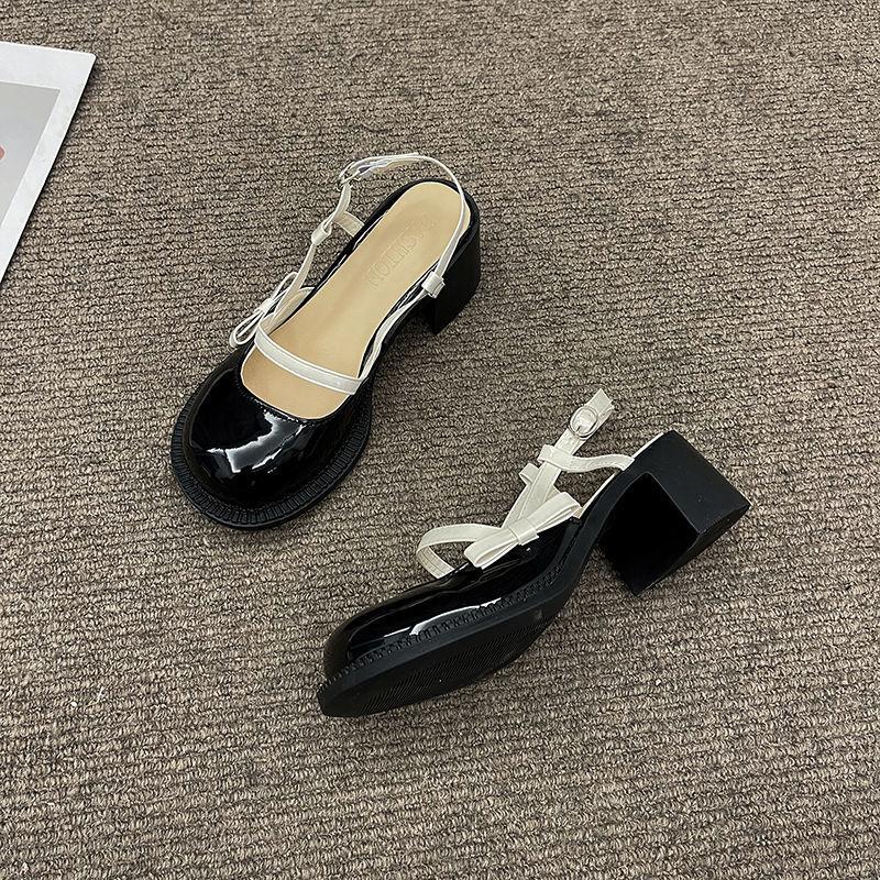 Fashion Woman Mary Jane Shoes Round Toe Tip High Heels Closed Sandals for Women 2025 Luxury Vintage Quality Comfort Vip Sandal On Sale