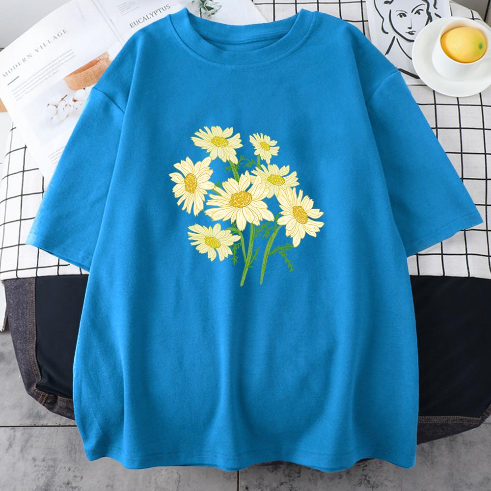 Fresh Harajuku Yellow Chrysanthemum Flower Man T Shirts Graphic S-Xxxl Tee Shirt High-Quality Casual Tshirt Leisure Street Tops