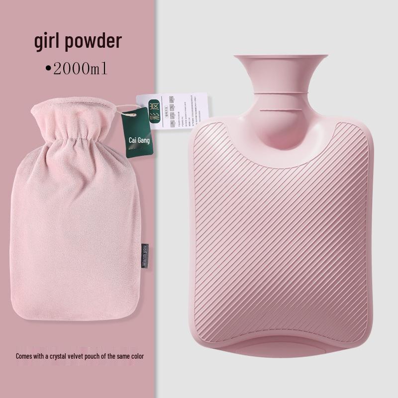 Thickened Cute Plush Hot Water Bottle - Old-Fashioned, Explosion-Proof Design for Warm Feet, Bed Heating, and Hot Compress Therapy