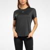 Reebok Jednolity Kolor Odblaskowy Okrągły Dekolt Krótki Rękaw Koszulka Damskie topy Czarne 100034918