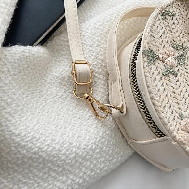Ins Trendy Trendy Straw Bag, Cute Floral Woven Shoulder Bag, Single Strap Crossbody Small Bag
