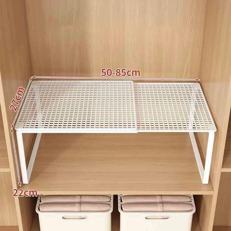 Telescopic Closet Shelf Organizer  Retractable & Stackable Adjustable Divider for Wardrobe, Cabinet, Closet Storage Space Saver