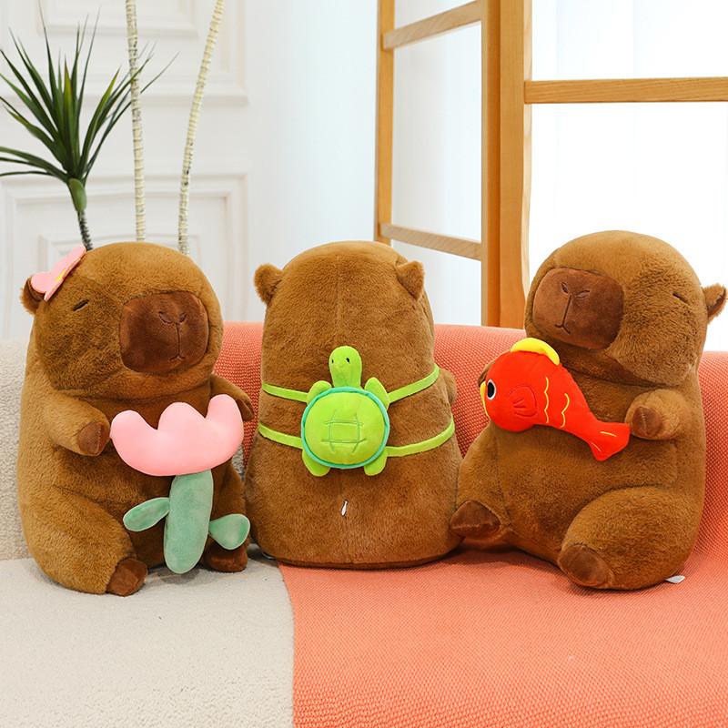Tortoise Plush Capybara Stuffed Animal Travelfriendly With 2in1 Pillow Blanket