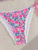 Einfarbiger Spitzenbesatz zum Binden Sexy Bikini Split Badeanzug Damen