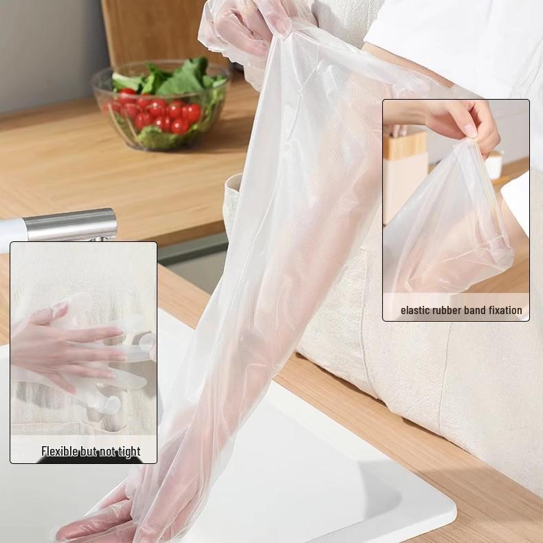 

Durable Waterproof Gloves with Elastic Cuffs - Thick, Wear-Resistant, Extended-Length for Dishwashing and Housework Protection. Elasticated Cuffs, High Tenacity