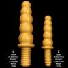 Extra Large Gold Silicone Threaded Vibrator Anal Plug Anal Diverter Dildo Sex Toy Realistic Penis Big Dick