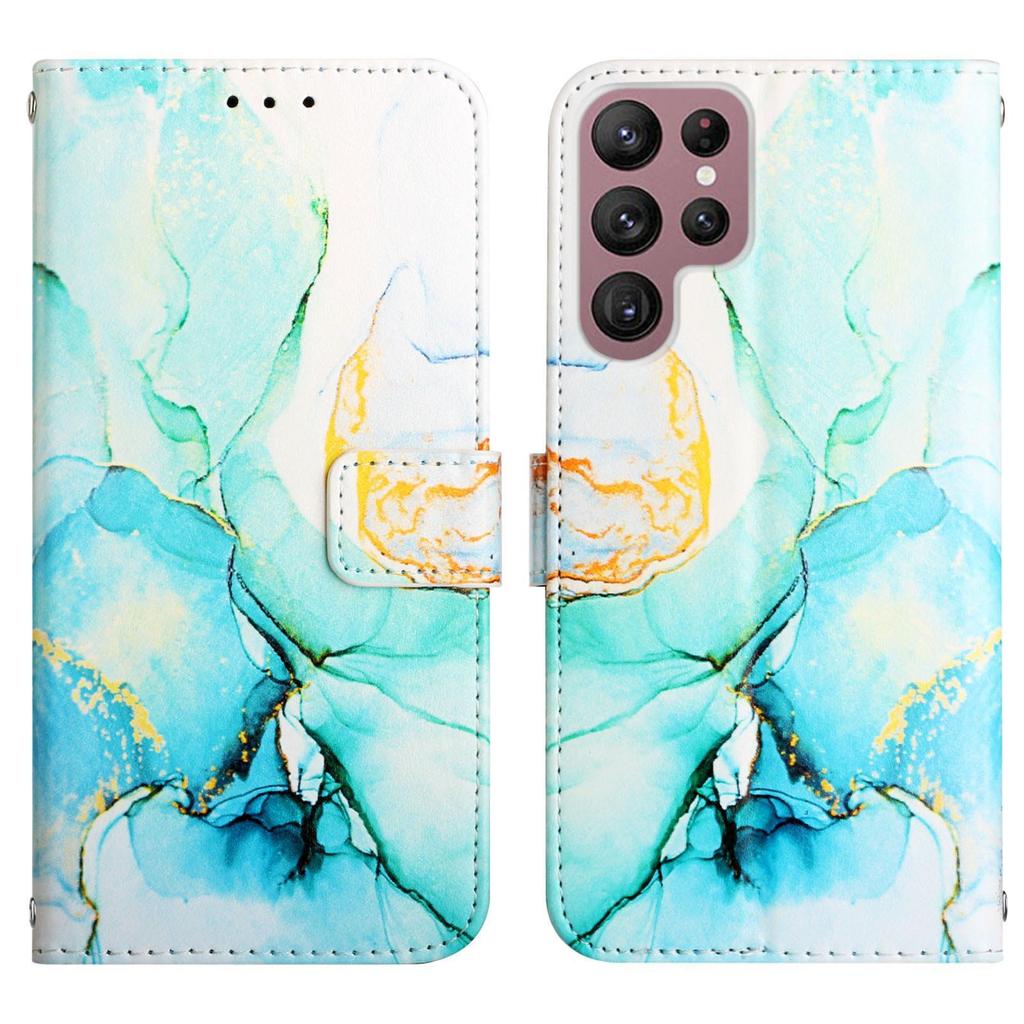 Suitable For S23Ultra Phone Leather Case New Marble S22PLUS Flip Cover Bracket Protective Case