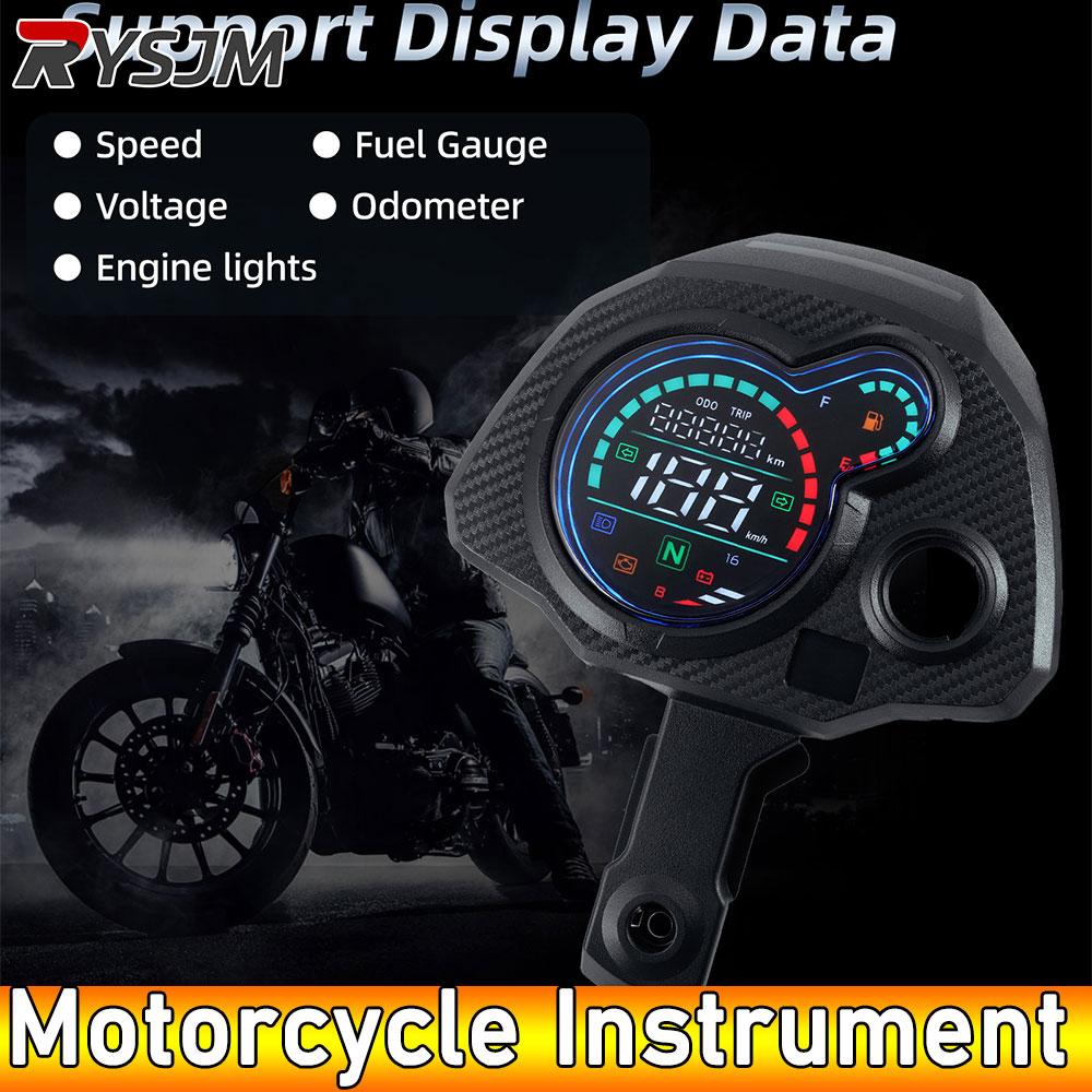 AD Digital Tachometer Speedometer TRIP ODO KMH Digital Meter Motorcycle LCD Odometer Voltmeter Oil Level Gauge For Honda Navi