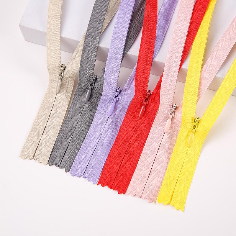 Zinc Alloy Pull Tab No. 3 Invisible Nylon Edge Zipper