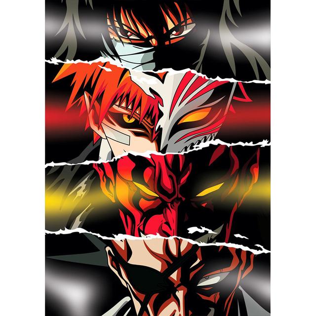 Japansk Anime Demon Slayer One Piece Poster Karaktär Ögonduk Målning Väggkonsttryck Sovrumsdekoration Heminredning Bild