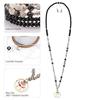 Naturstein Faux Kristall Kartenhalter Verstellbares ID Lanyard Damen Handgefertigt Perlen