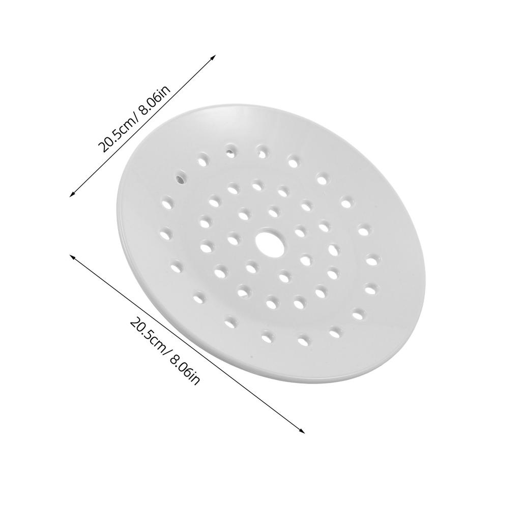 2Pcs Ceramic Steamer Plates Microwave Safe White Porcelain Dumpling Steamer Tray Perforated Round Steaming Plate for Fish Buns