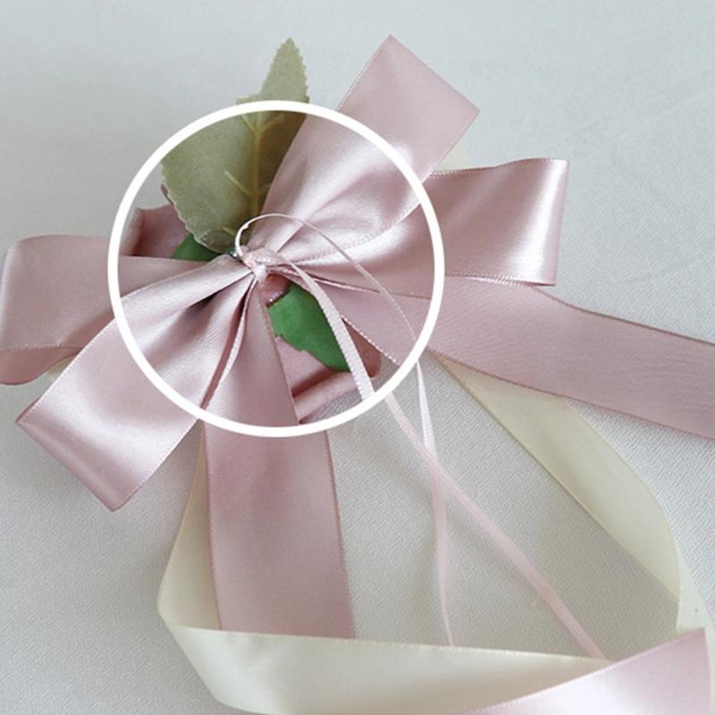 8 Stück Hochzeitsauto Gläser Dekorative Schleifen Hängende Künstliche Seidenblume Türgriff Dekorationen für Brautfahrzeug