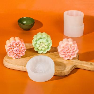 Silicone Mung Bean Mold 3D Lotus Silicone Mold Festival Pastry Mould  for Dessert Pastry Candle