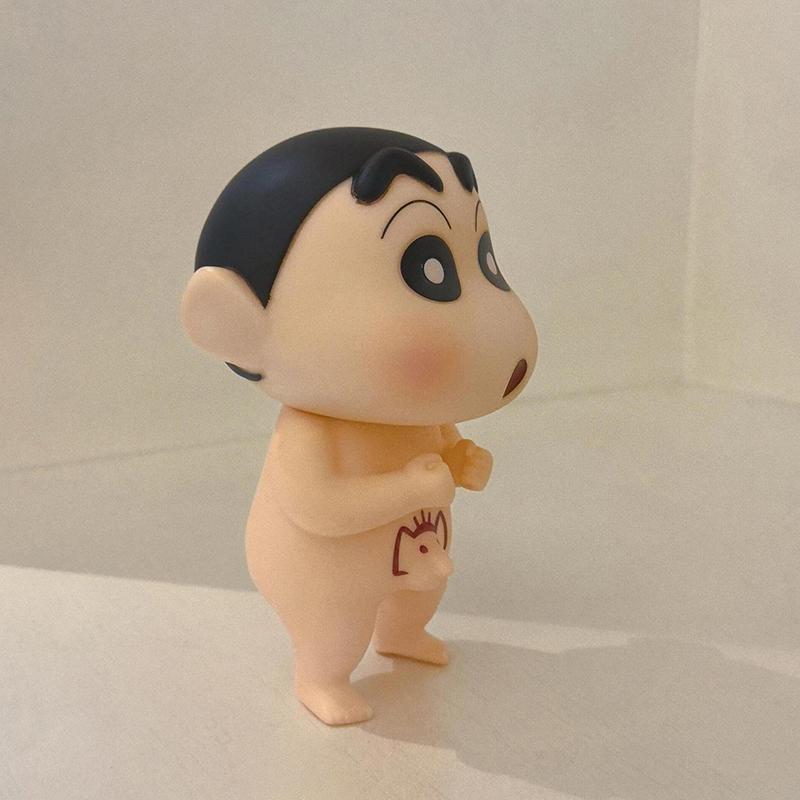 Anime Cute Bathing Elephant Crayon Shin-Chans Bathroom Decorations Cartoon Model Desktop Ornament Funny Gifts For Kids Boys