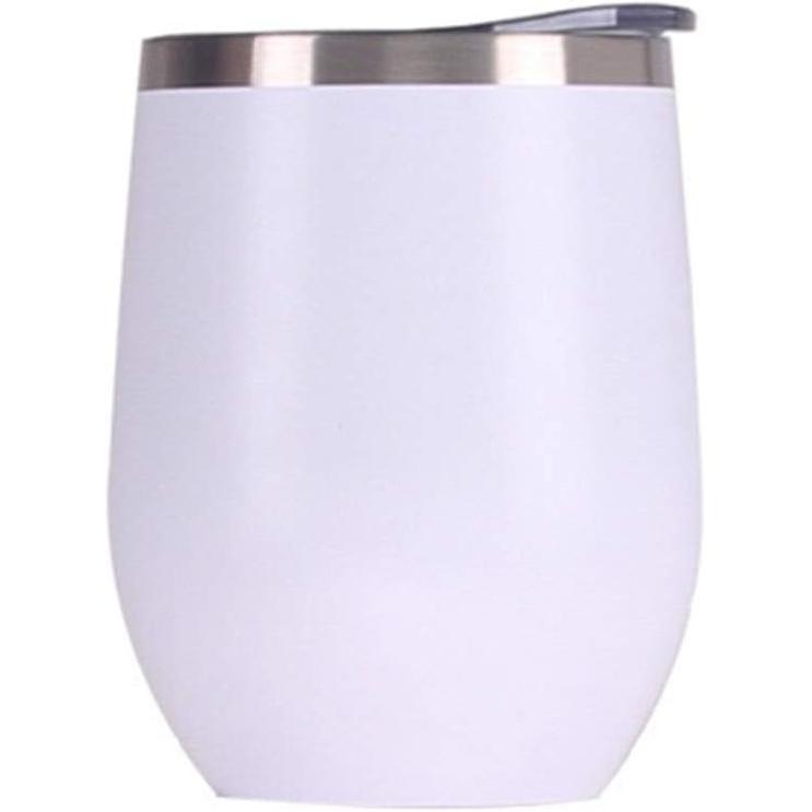 12 oz Stainless Steel Wine Tumbler Stemless Glasses with Lid, Double Wall Insulated Travel Mug Perfect for Wine, Coffee, Drinks, Champagne, Cocktails