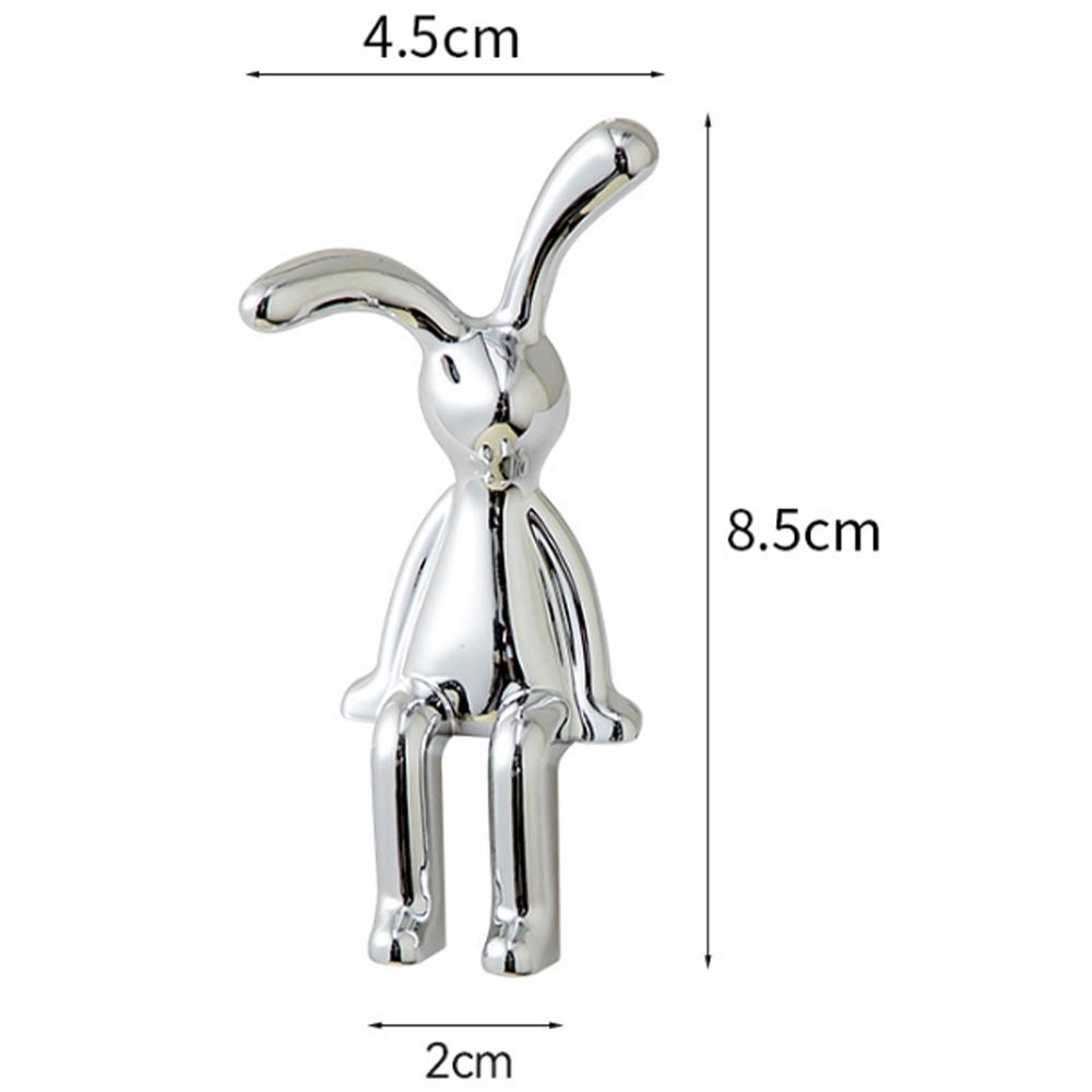 3D Electroplated Long-Eared Rabbit Ornament - Cute Cross-Border Light Luxury Decor