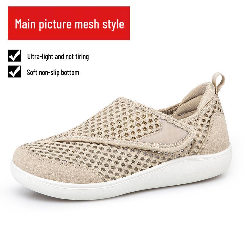 Damen atmungsaktive Sport-Mesh-Schuhe für breite Füße - Rutschfest, Große Größen für Mütter & Senioren