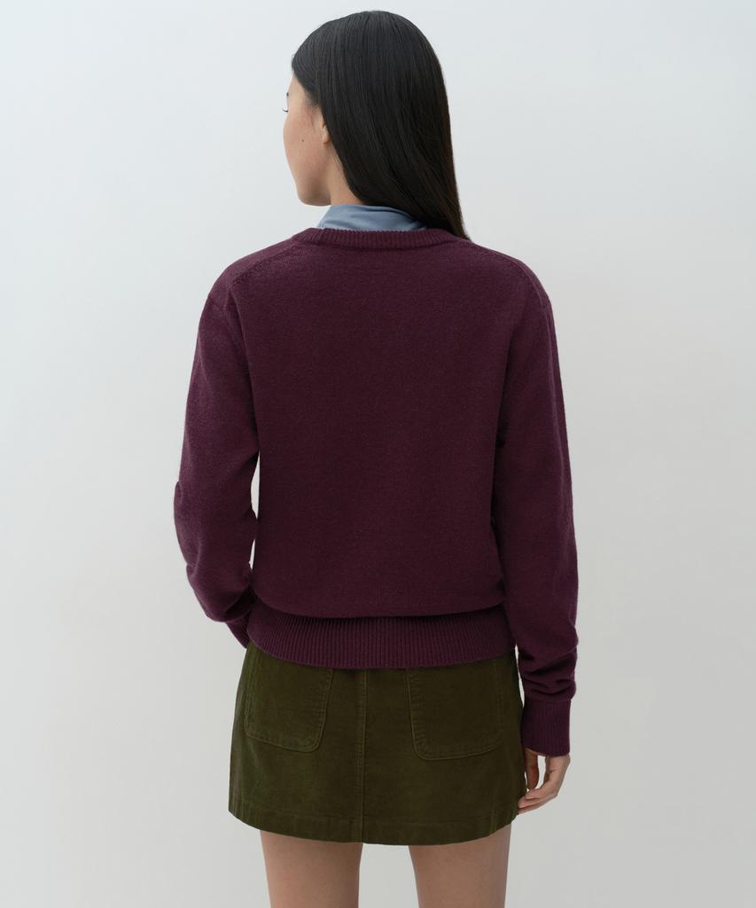 MUSINSA STANDARD WOMAN [Victoria Wool] Women'S Crew Neck Knit [Plum]