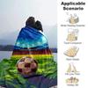 1pc Football Printing Lightweight Flannel Blanket, Comfortable and Warm Blanket, for Camping Sofa Bed and Couch Office, in All Seasons