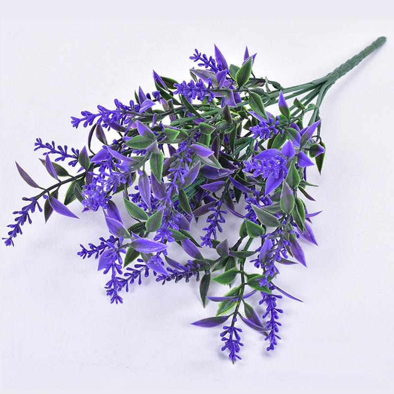 Artificial Flower Plastic Lavender Fake Plant Wedding Home Garden Decoration Bridal Bouquet Table Setting Household Supplies