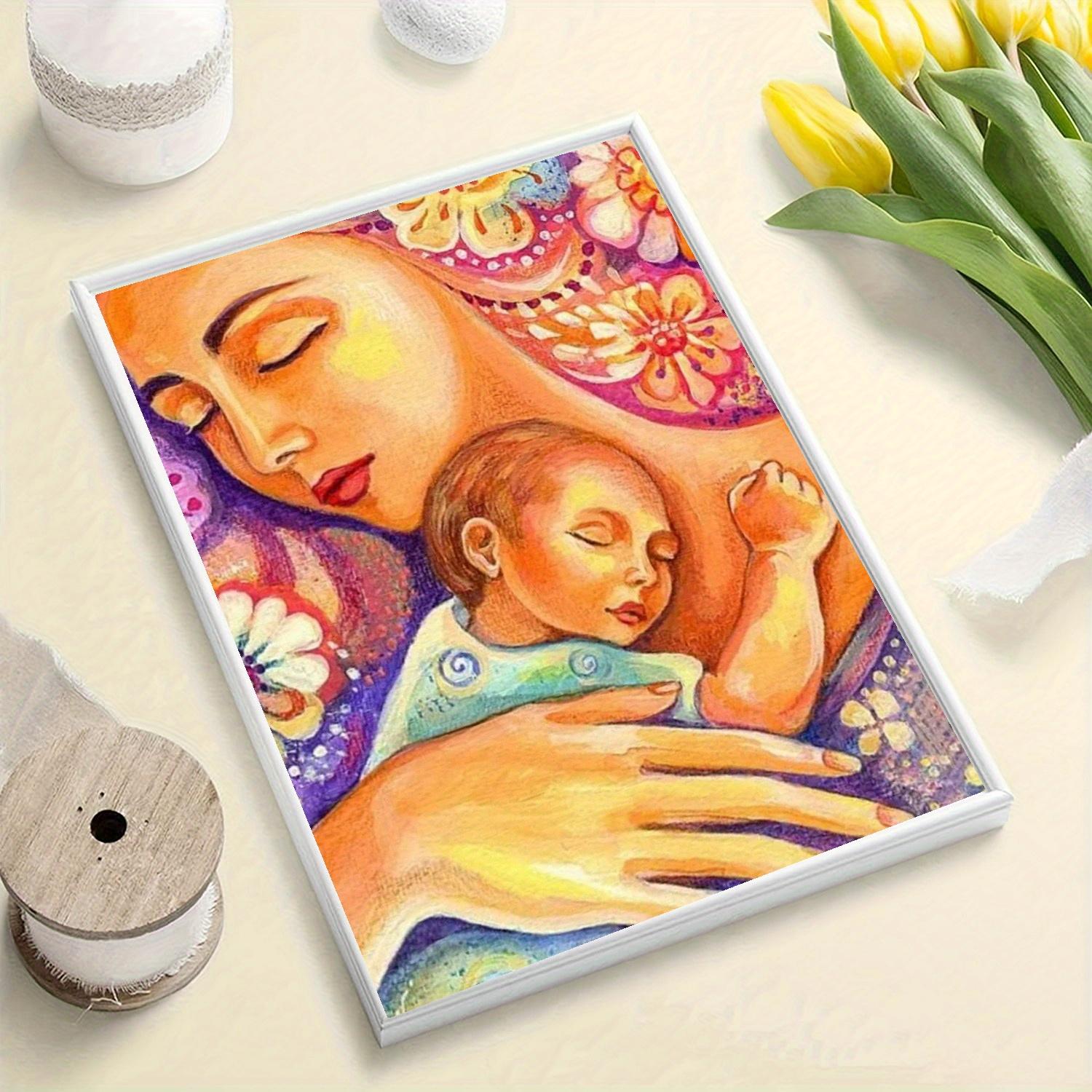 

DIY Алмазная картина День матери Набор для вышивки крестом Мозаика Искусство Алмазная картина Полный круг/Квадратный алмаз Украшение дома Round 30x40cm