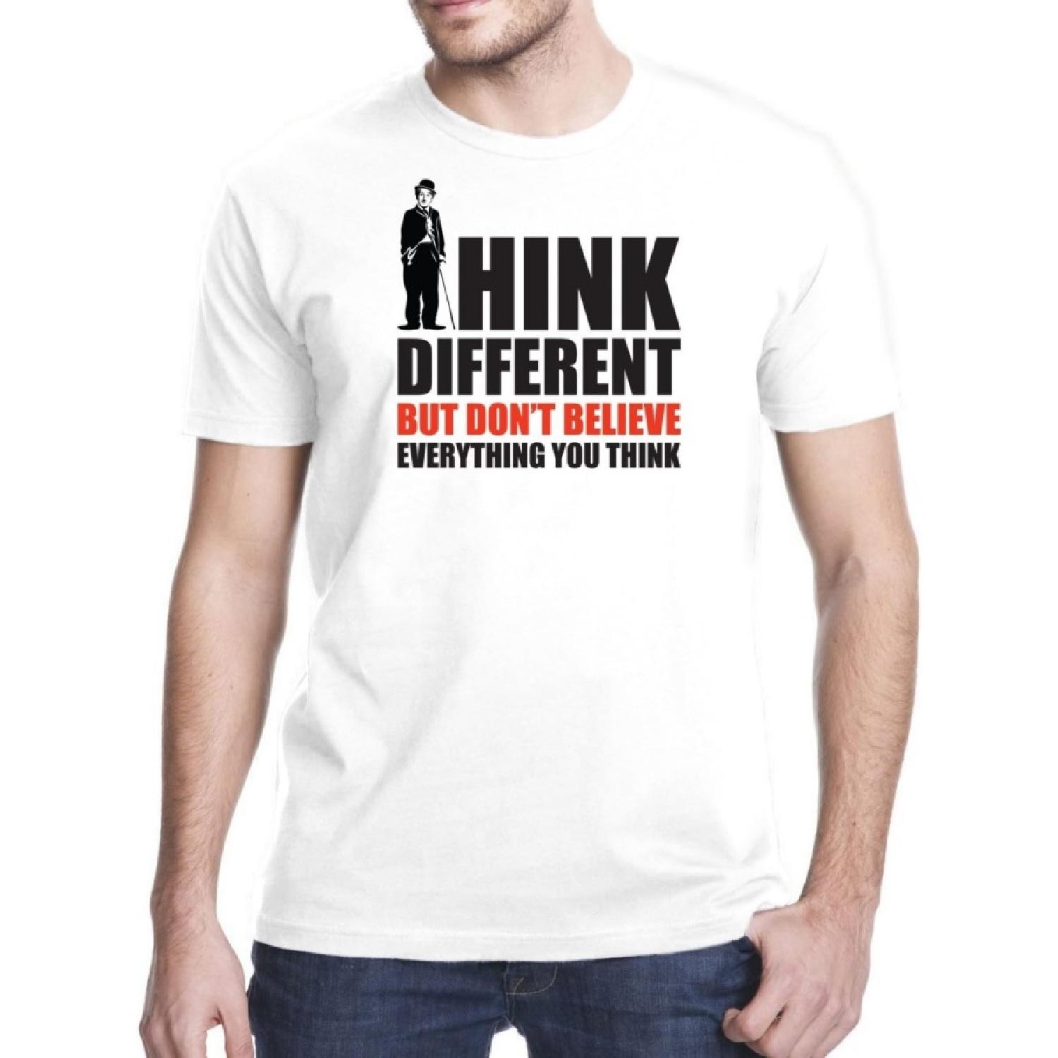 Charlie Chaplin Think Different T-Shirt, 2XL, White XXXXXL белый