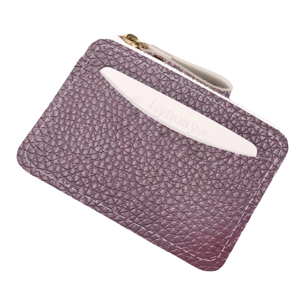 New PU Leather Credit Card Holder Multiple Card Slots Water-resistant Zipper Wallet Slim Simple Card Case for Women Girls