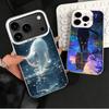 Night Moon Cat Dreamy Art Shockproof Phone Case for iPhone 17 Air 16 16E 15 Pro Max 14 Plus 13 Mini 12 Back Cover Anti Fall Fund