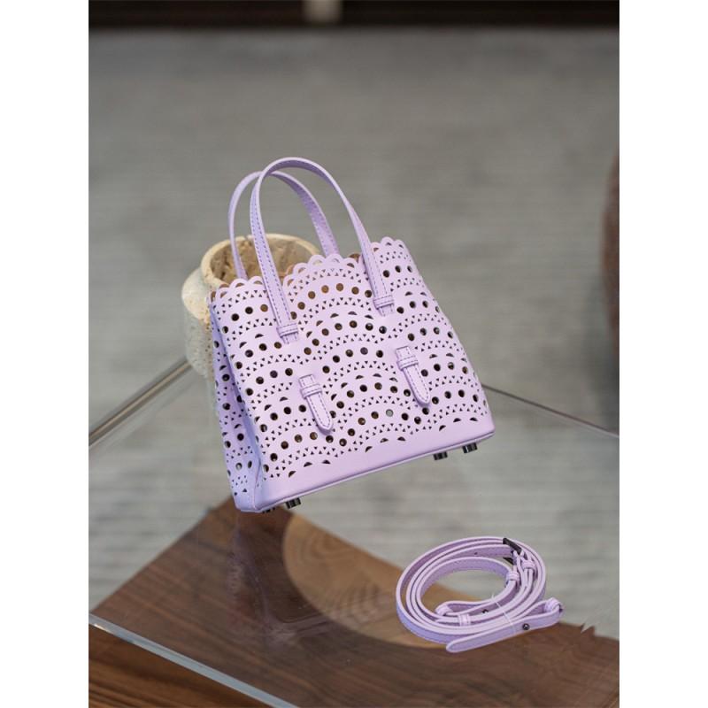 Small Wave Cutout Leather Tote Bag Crossbody Shoulder Set Women