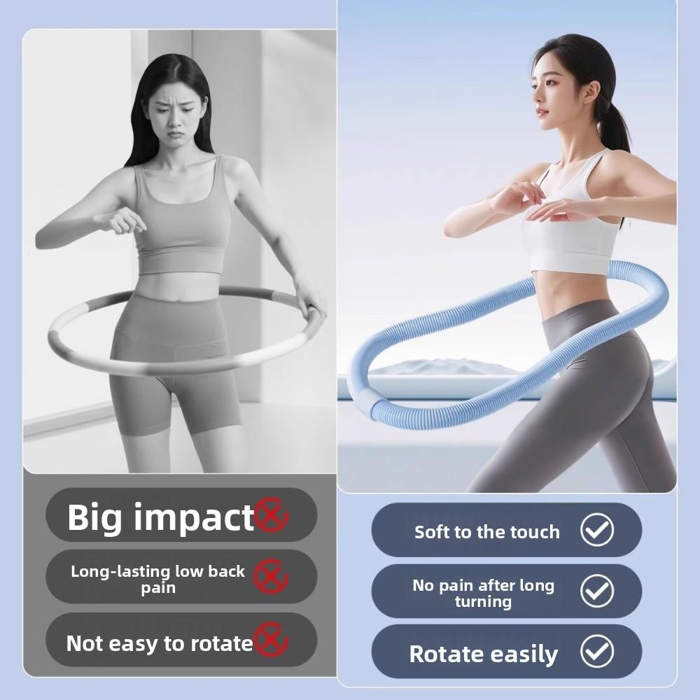 Without Harm Sports Hoop Waist Trainer Weighted Exercise Hoops  Waist-friendly Fitness