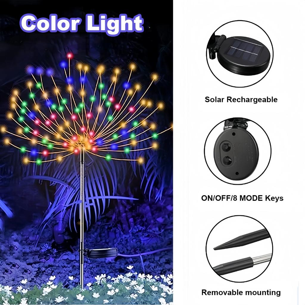 LED Solar Feuerwerk Lichter Außen Wasserdicht Solar Garten Lichterkette Für Rasen Gehweg Terrasse Hof Party Weihnachtsdekoration