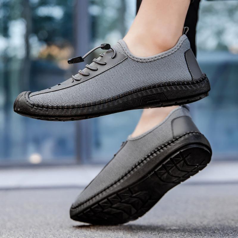 Summer Men's Shoes Casual Shoes New One-pedal Doudou Shoes Soft Sole Breathable Lightweight Dad Shoes Men's Single Shoes