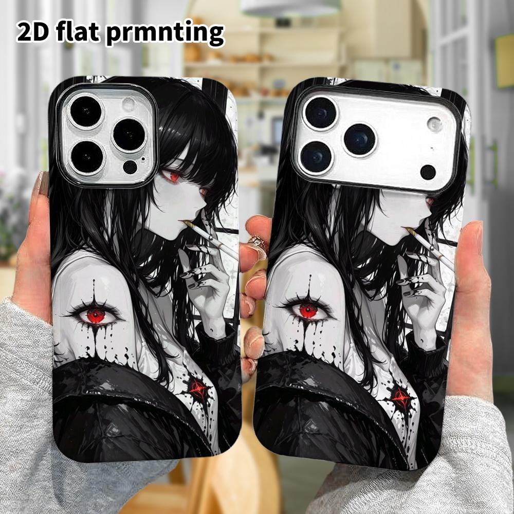 Phone Case: 2D flat, fits iPhone 18 17 16 15 14 13 12Pro protective case, demon eye tattoo, perfect Christmas and Halloween holiday gift