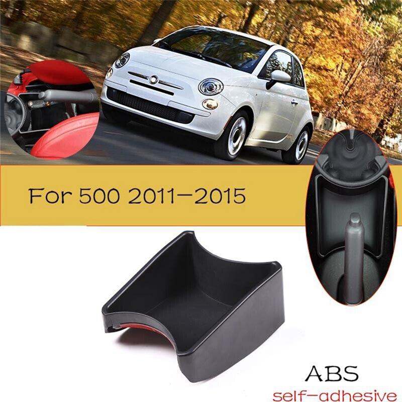 For Fiat 500 2011-2015 Abarth 595 Car Handbrake Multifunctional Storage Box ABS Black Replacement Spare Parts Accessories-A87Q