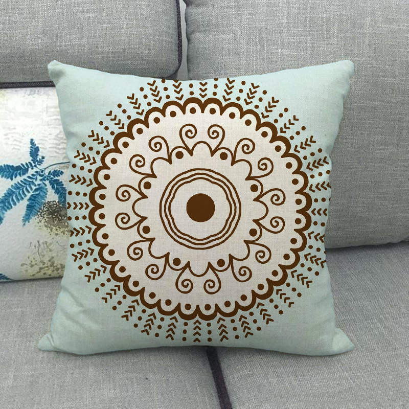 Nordic Bohemian Floral Pattern Digital Printing Short Plush Pillow Covers For Car Sofa Office Cushion Cover Home Goods